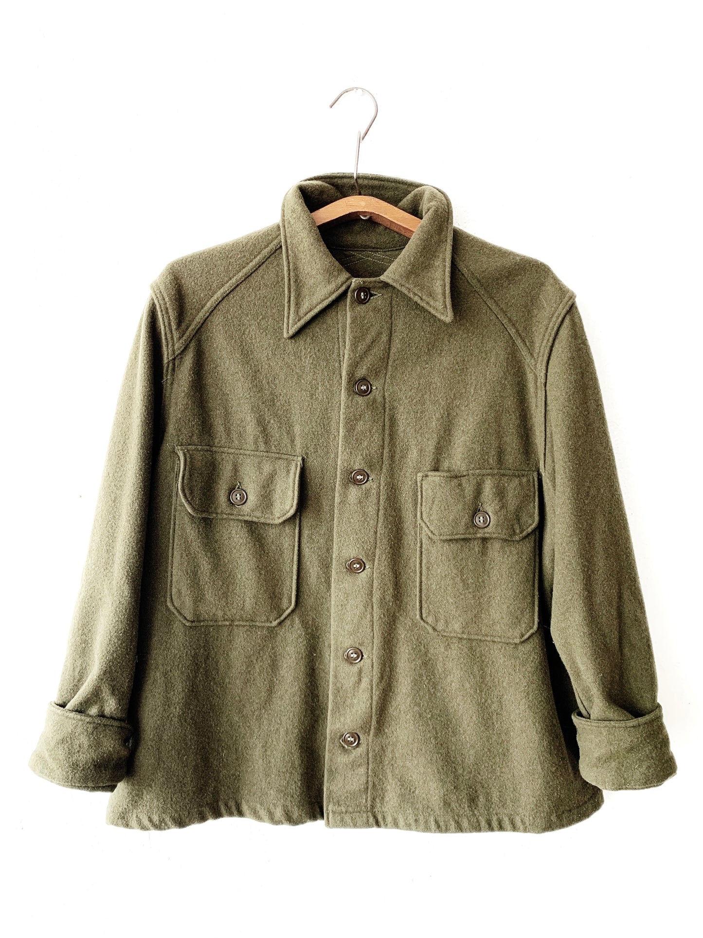 Vintage Military Wool Shirt Jacket
