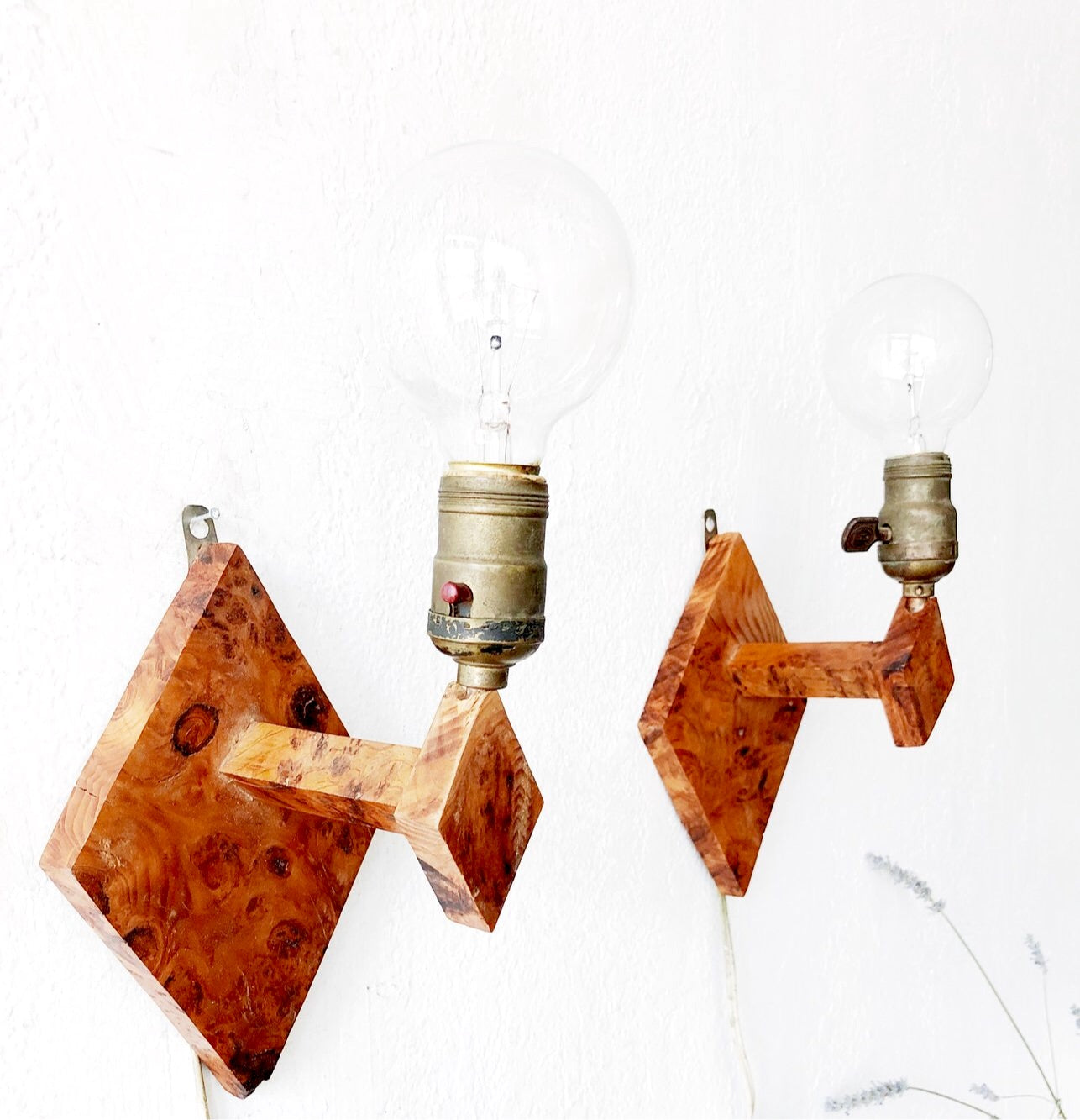 Handmade Burl Wood Sconce