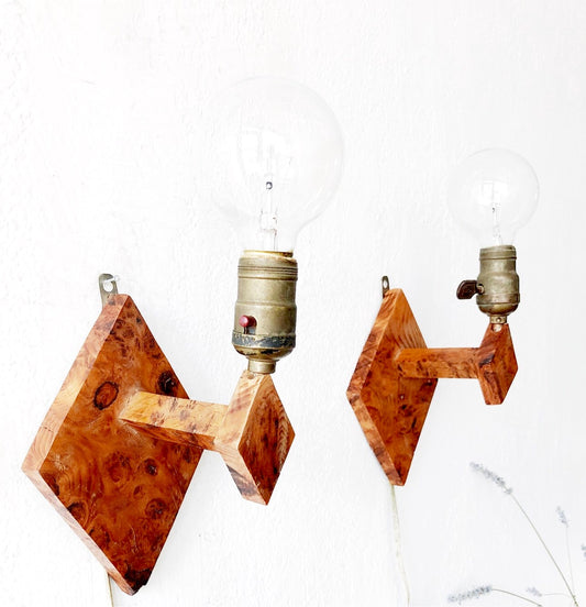 Handmade Burl Wood Sconce