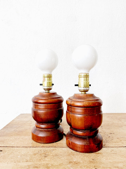 Handmade Turned Wood Lamp