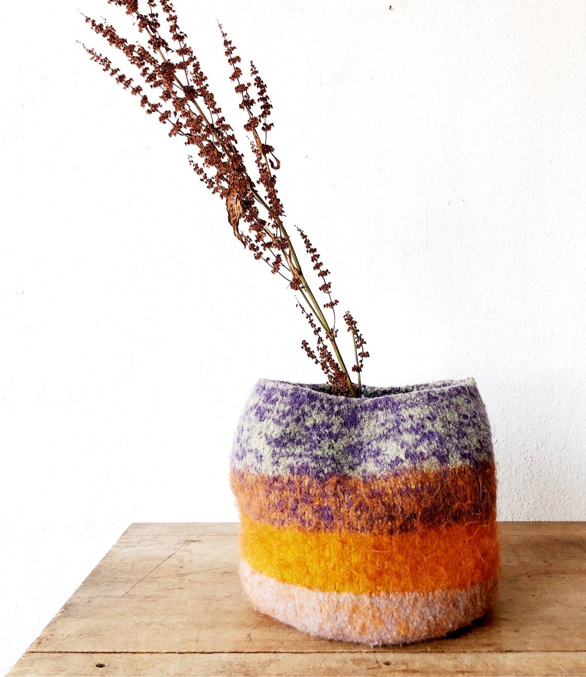Handmade Felted Wool Bucket