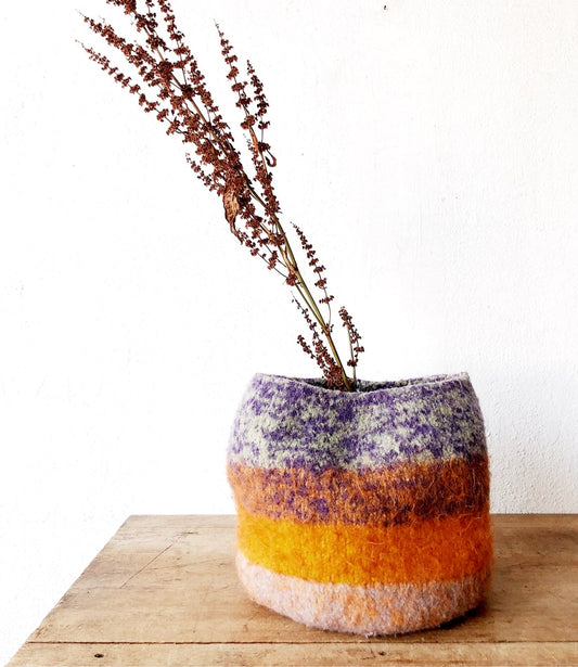Handmade Felted Wool Bucket