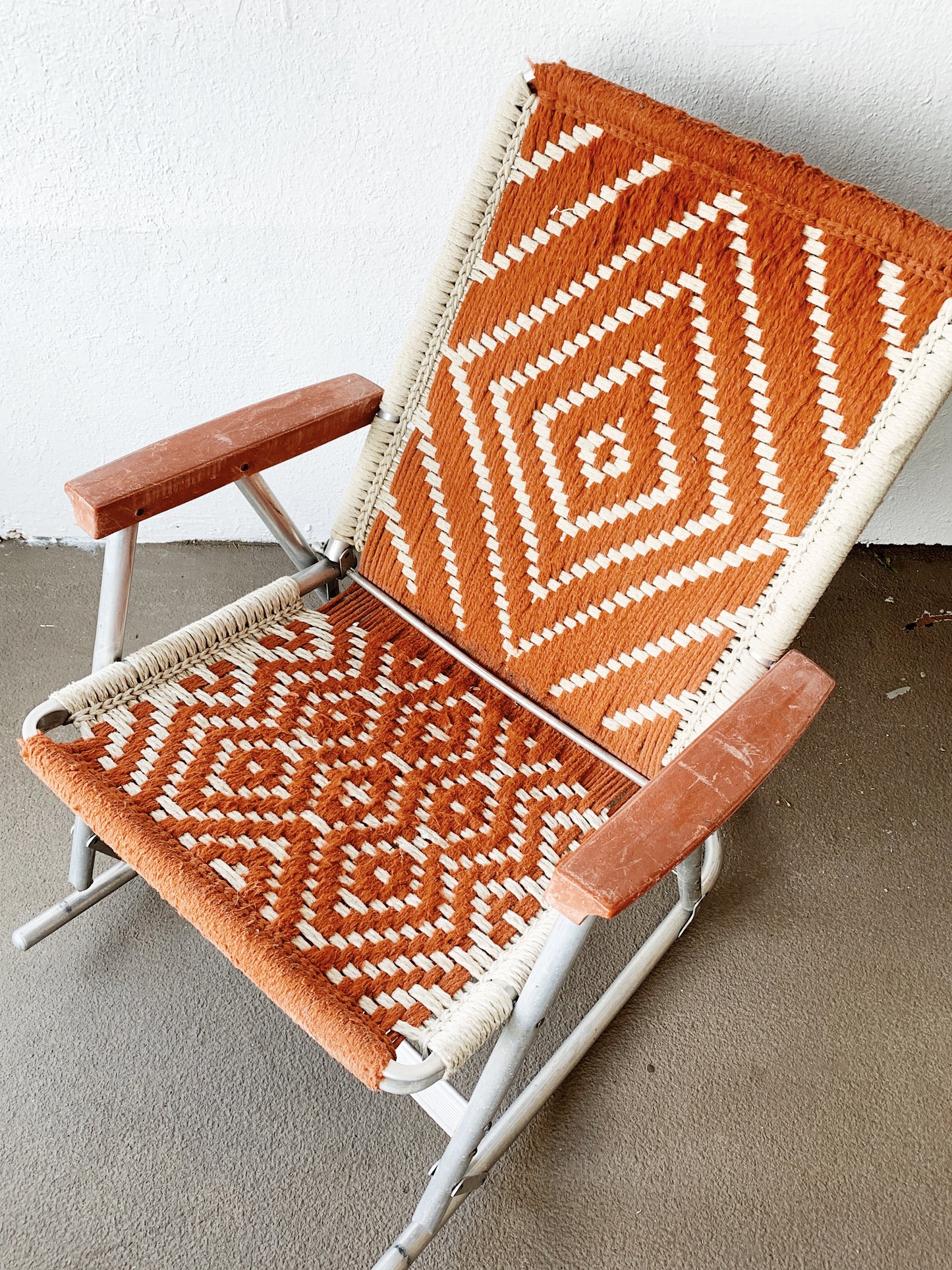 Vintage Aluminum Macrame Rocker