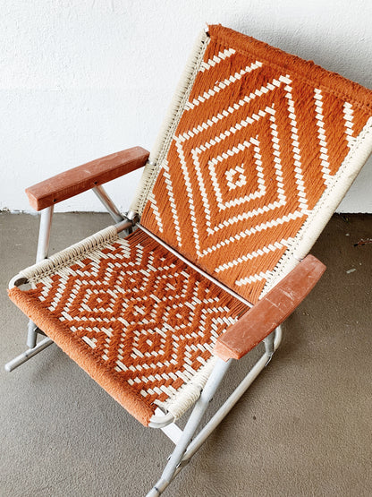 Vintage Aluminum Macrame Rocker