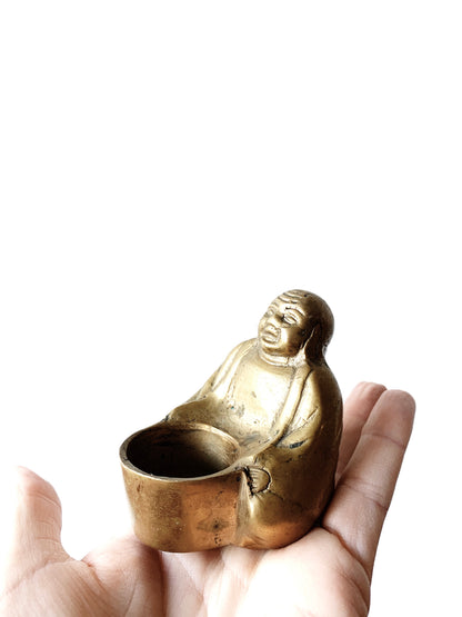 Brass Buddha with Incense/Offering Bowl