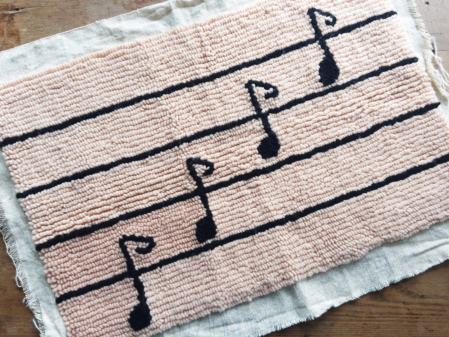 Music Notes Embroidered Art