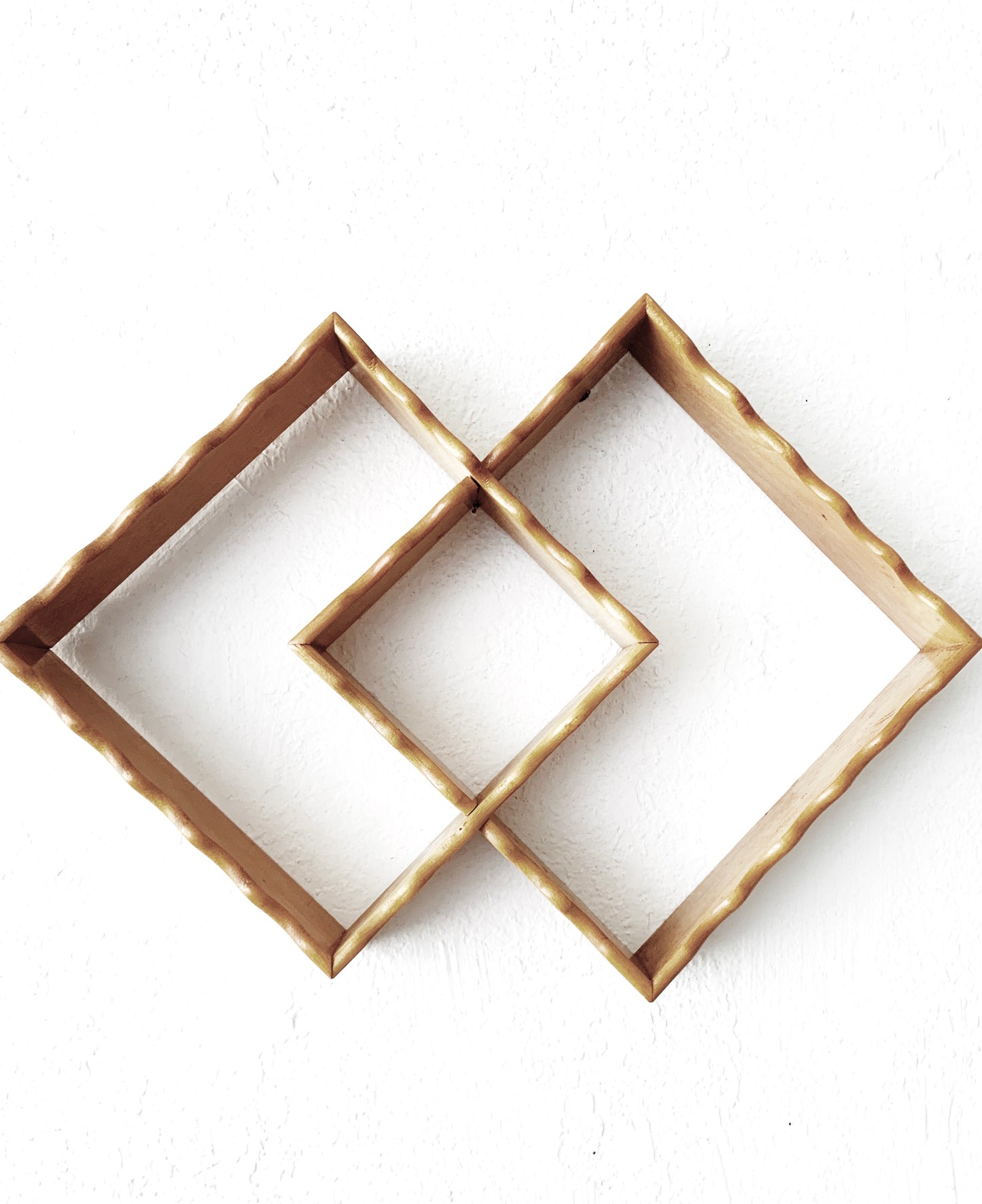 Vintage Wood Double Wall Shelf