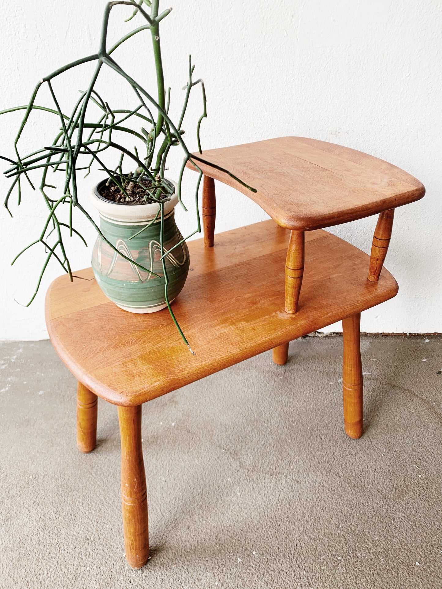 Vintage Tiered Maple End Table
