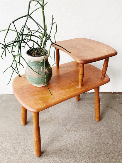 Vintage Tiered Maple End Table