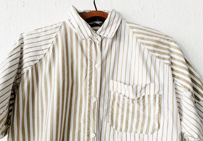 Vintage Striped Cotton Button Up