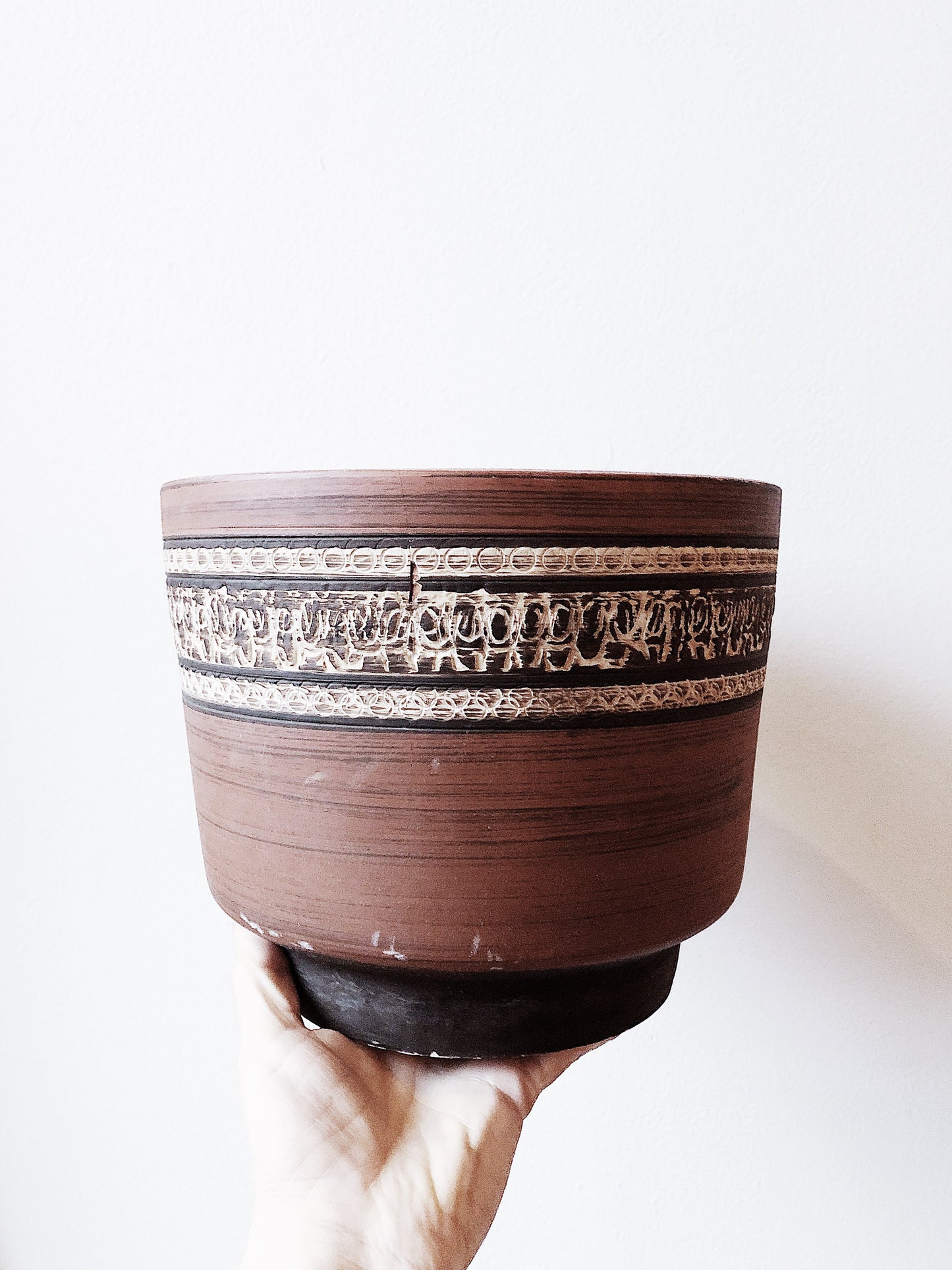 Vintage Mid Century Clay Pot with Drainage