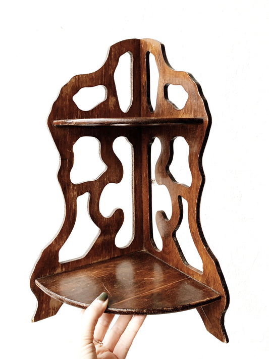 Vintage Wood Corner Shelf