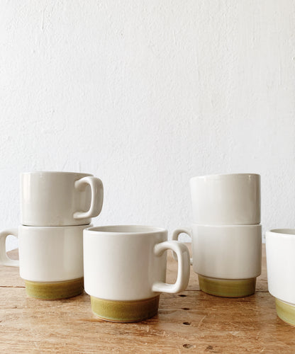 Vintage Stoneware Mugs Japan Set of Six