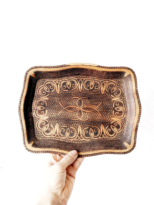 Vintage Wood Burned Tray