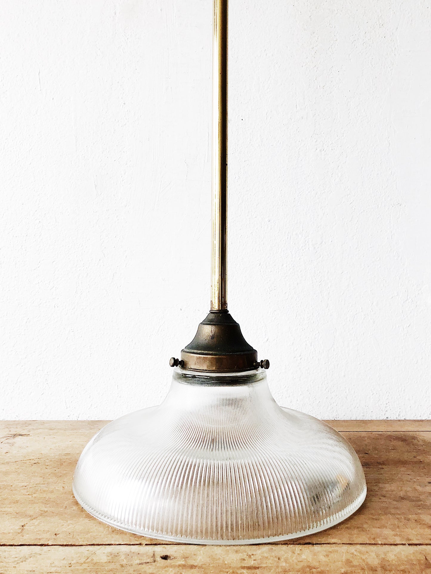 Vintage Reed Glass Pendant Lamp