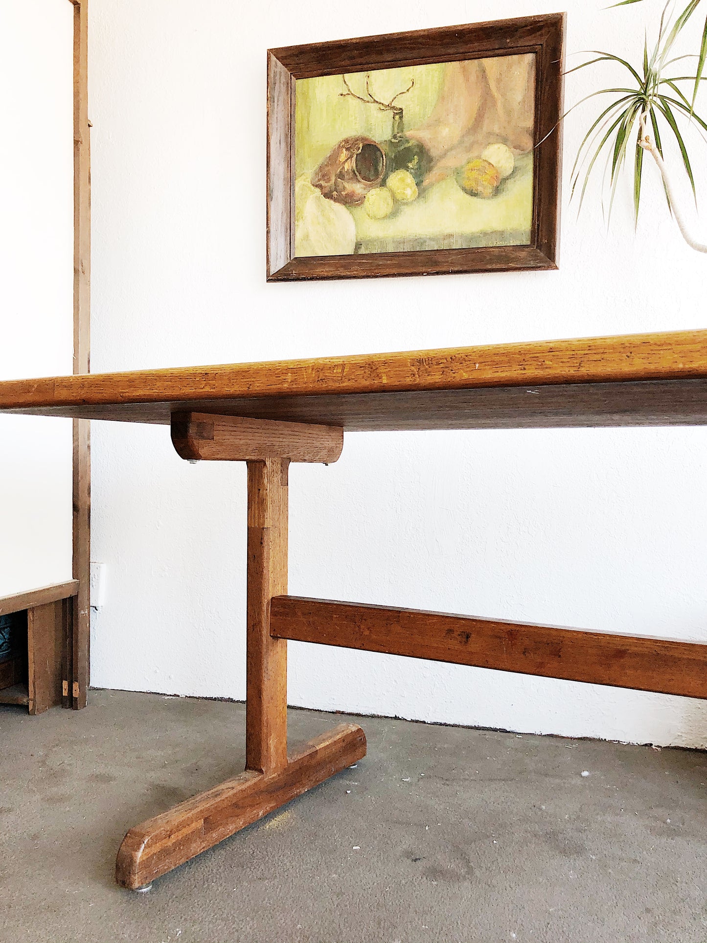 Vintage Butcherblock Trestle Table