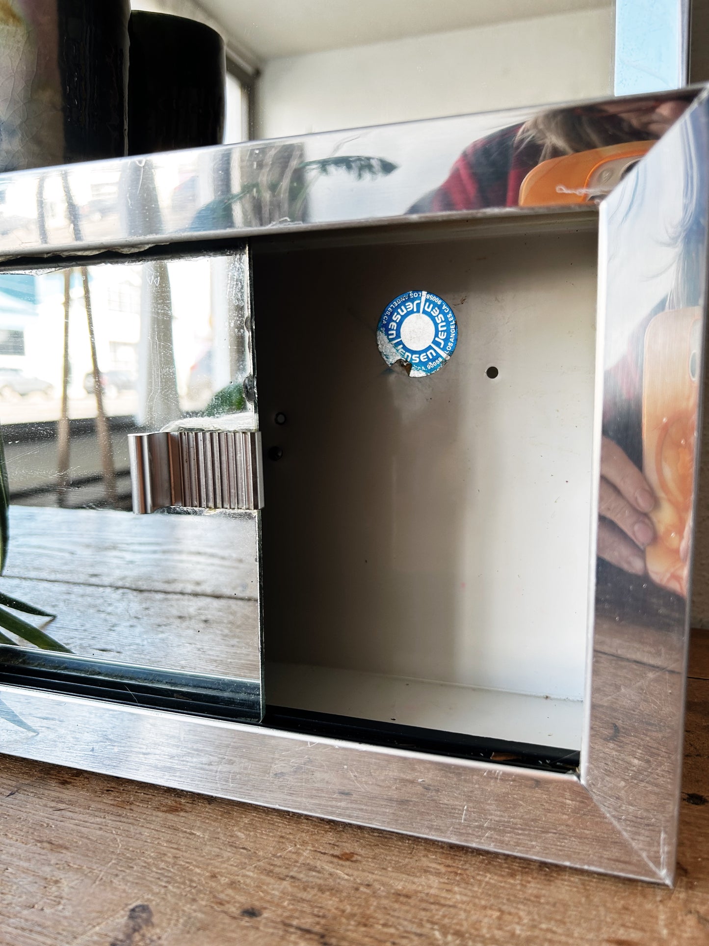 Mid Century Bathroom Mirror with Storage