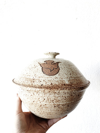 Vintage Lidded Stoneware Bowl