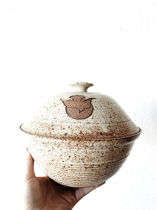 Vintage Lidded Stoneware Bowl