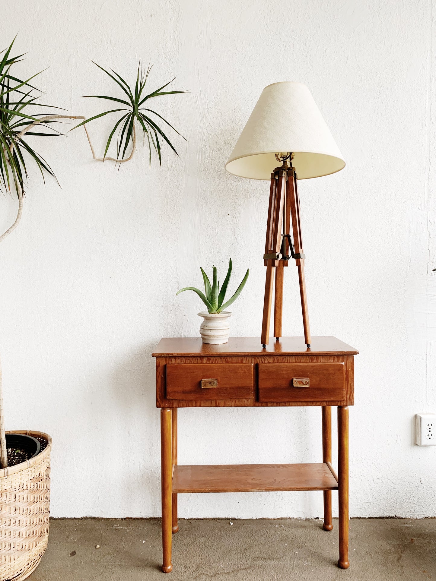 Petite Vintage Handmade Side Table / Console
