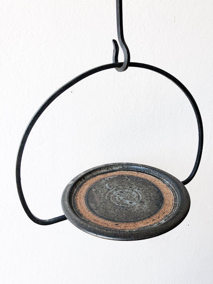 Vintage Iron Hanging Planter and Hook