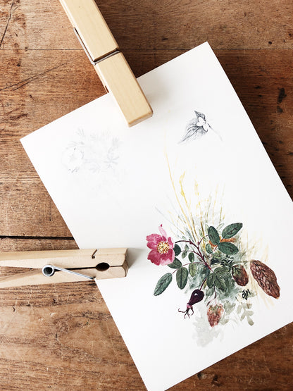 Pair Vintage Oversized Wall Clothespins