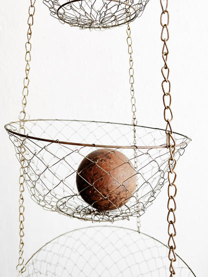 Vintage Brass Mesh Baskets