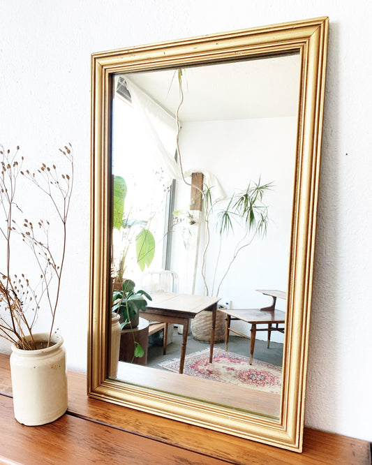 Vintage Gold Wood Framed Mirror