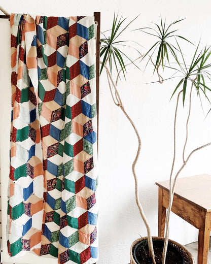 Vintage Cotton Patchwork Quilt Top