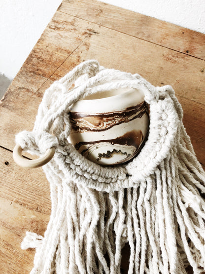 Handmade Plant Hanger with Nemadji Pot