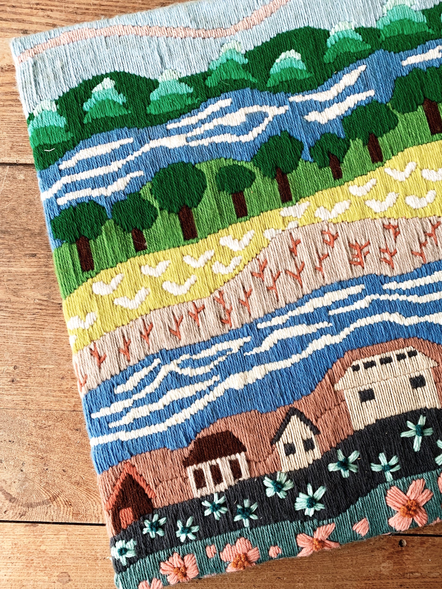 Vintage Embroidered Landscape