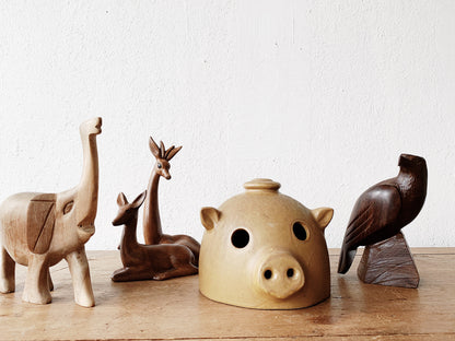 Vintage Carved Wood Elephant