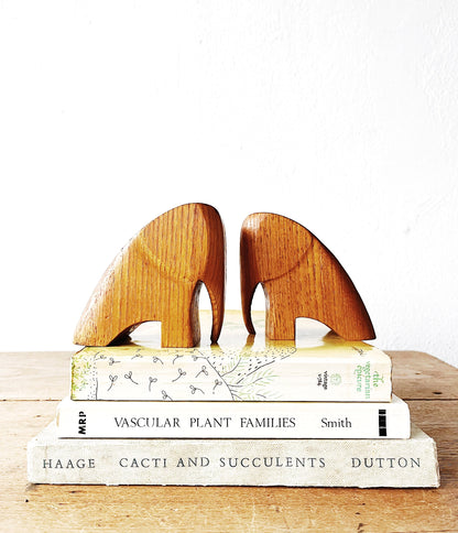 Solid Wood Elephant Bookends