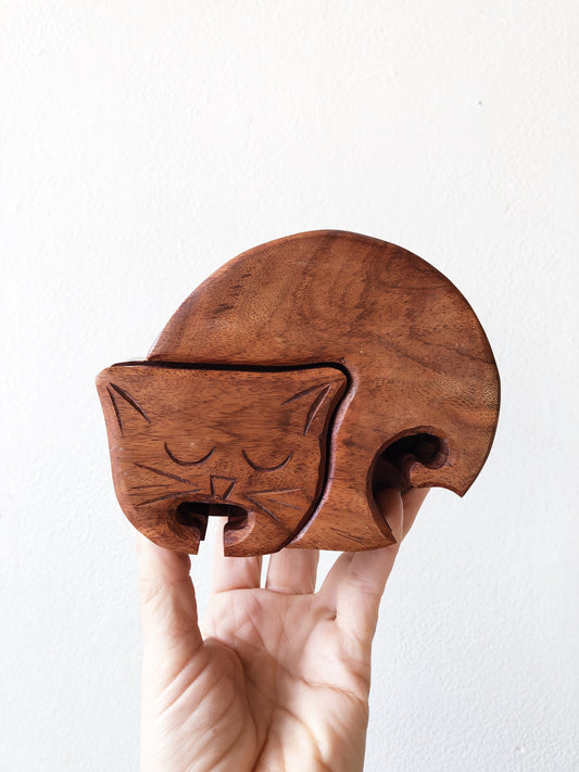 Vintage Cat Puzzle Box
