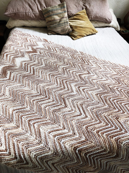 Handmade Vintage Chevron Afghan