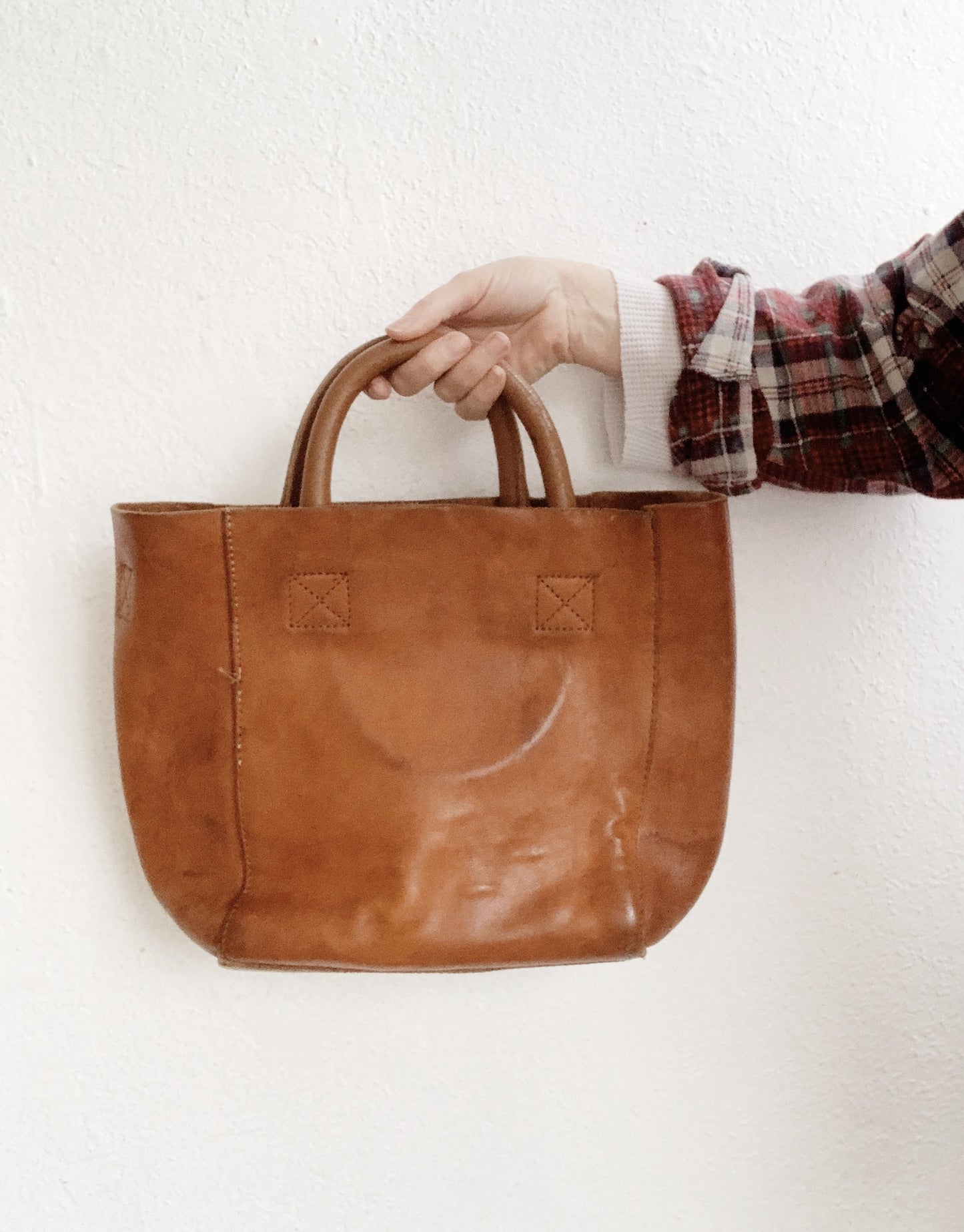 Vintage Leather Tote Bag