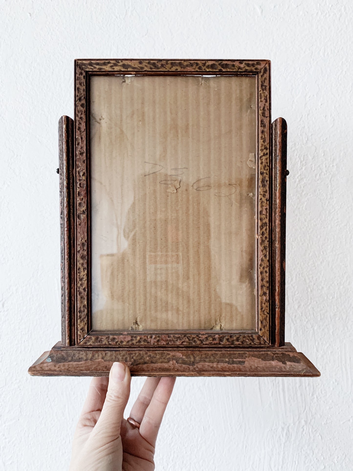 Antique Carved Wood Standing Frame