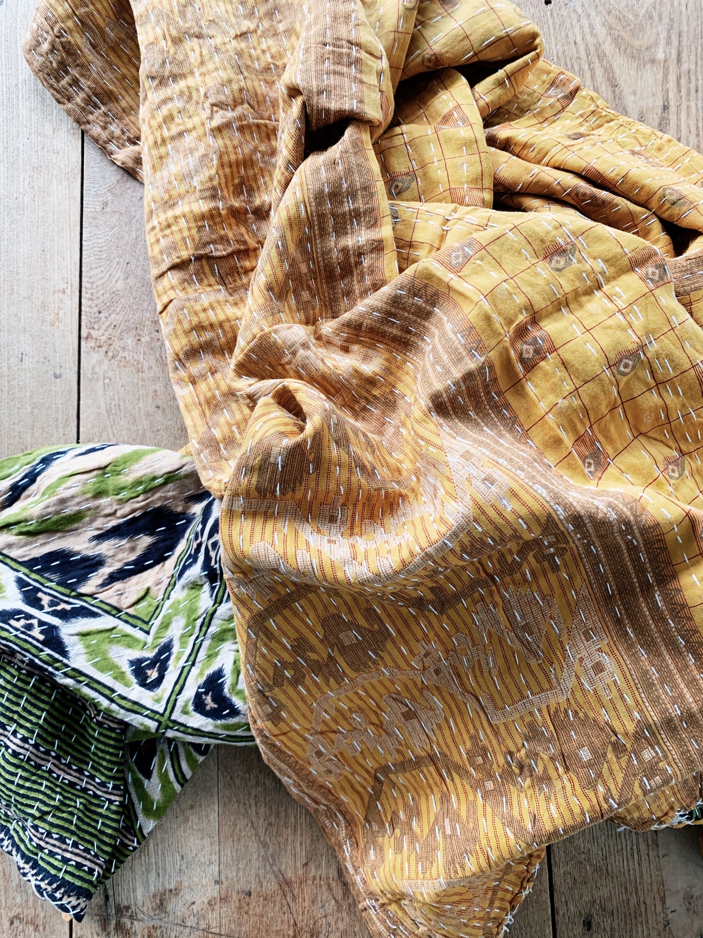 Vintage Reversible Kantha Quilt