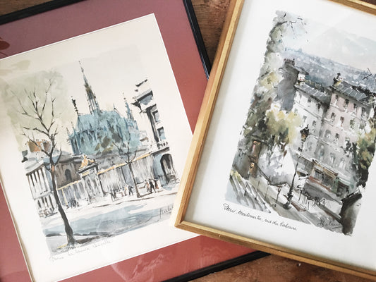 Vintage Framed Paris Print