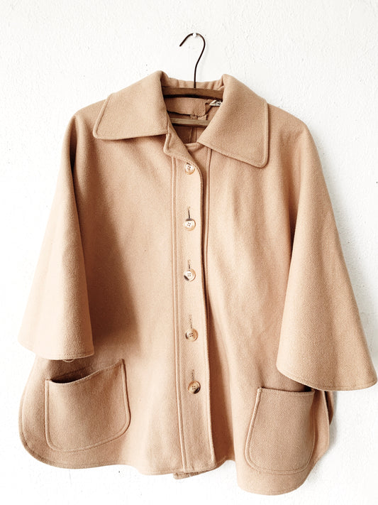 Vintage Wool Cape Jacket