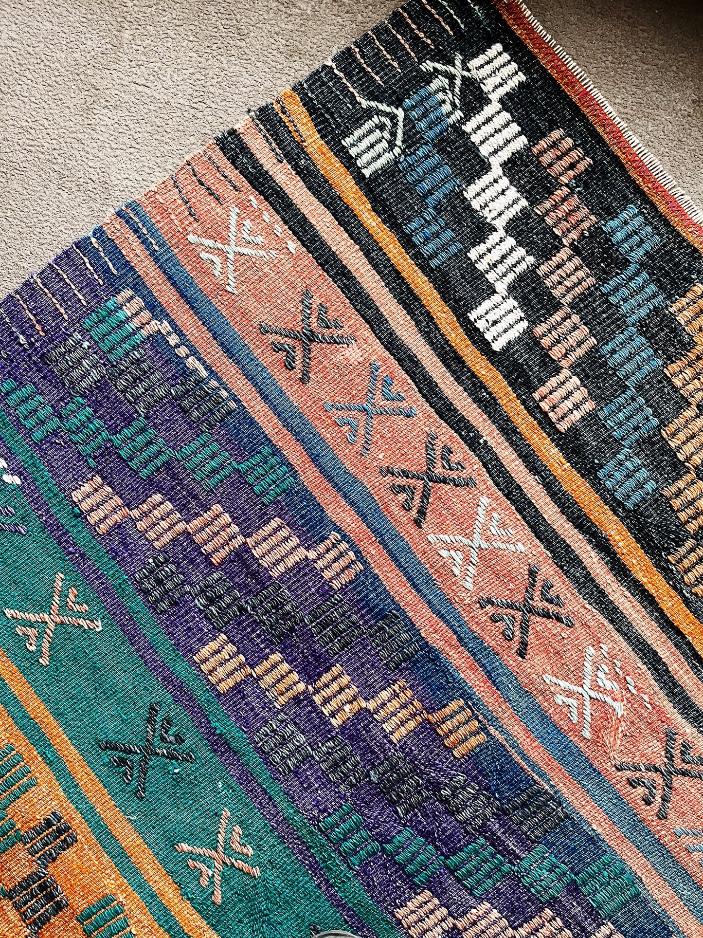 Vintage Turkish Cicim Kilim Rug