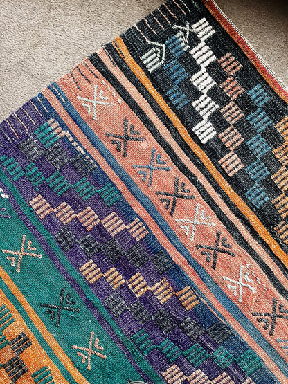 Vintage Turkish Cicim Kilim Rug