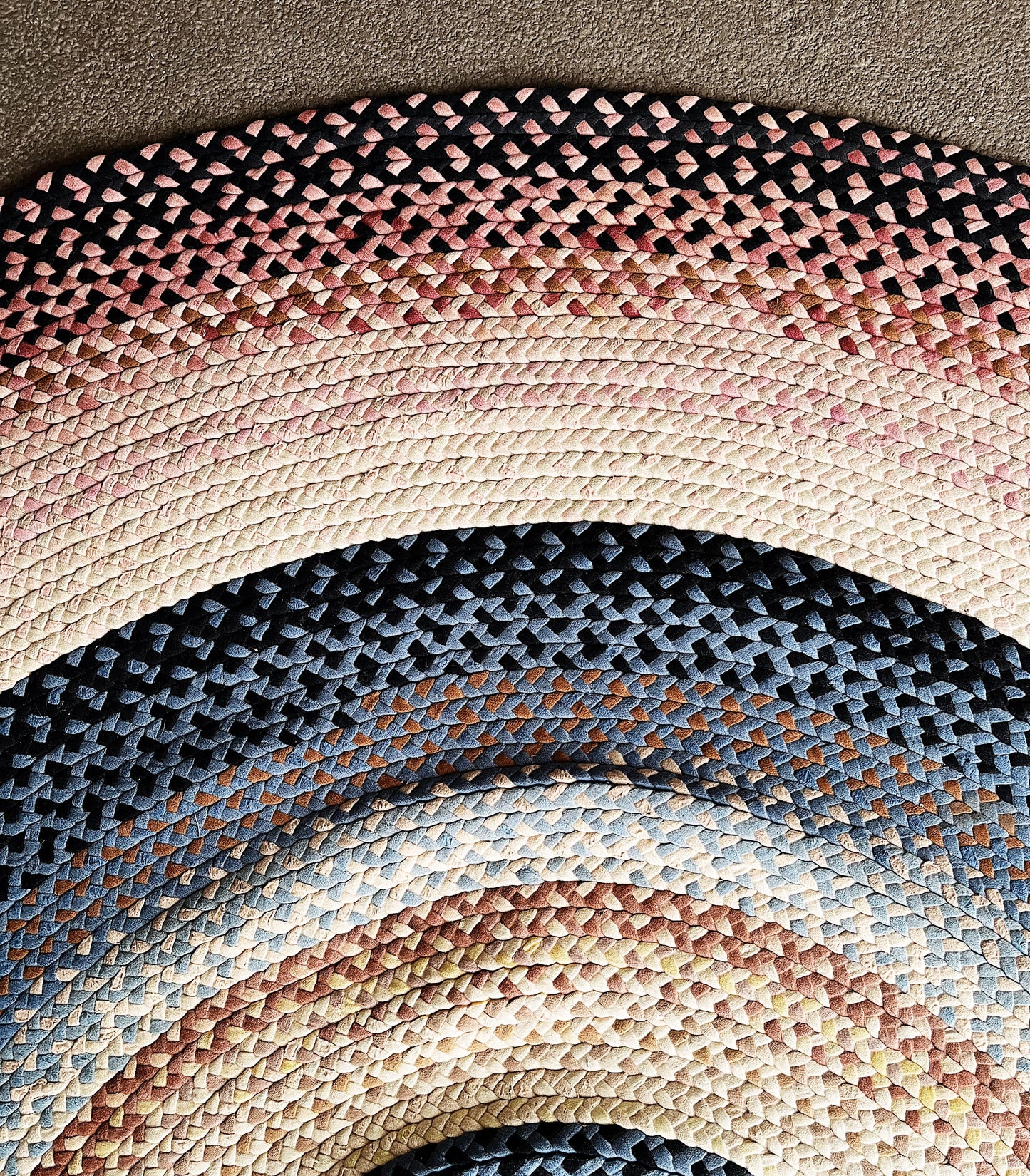 Vintage Braided Cotton Rag Rug