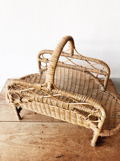 Vintage Woven Kindling Rack