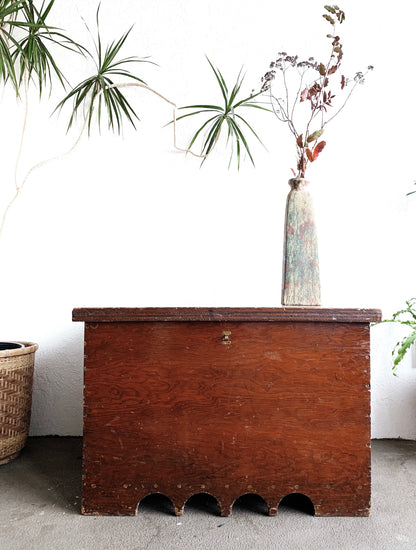 Vintage Handmade Wood Trunk