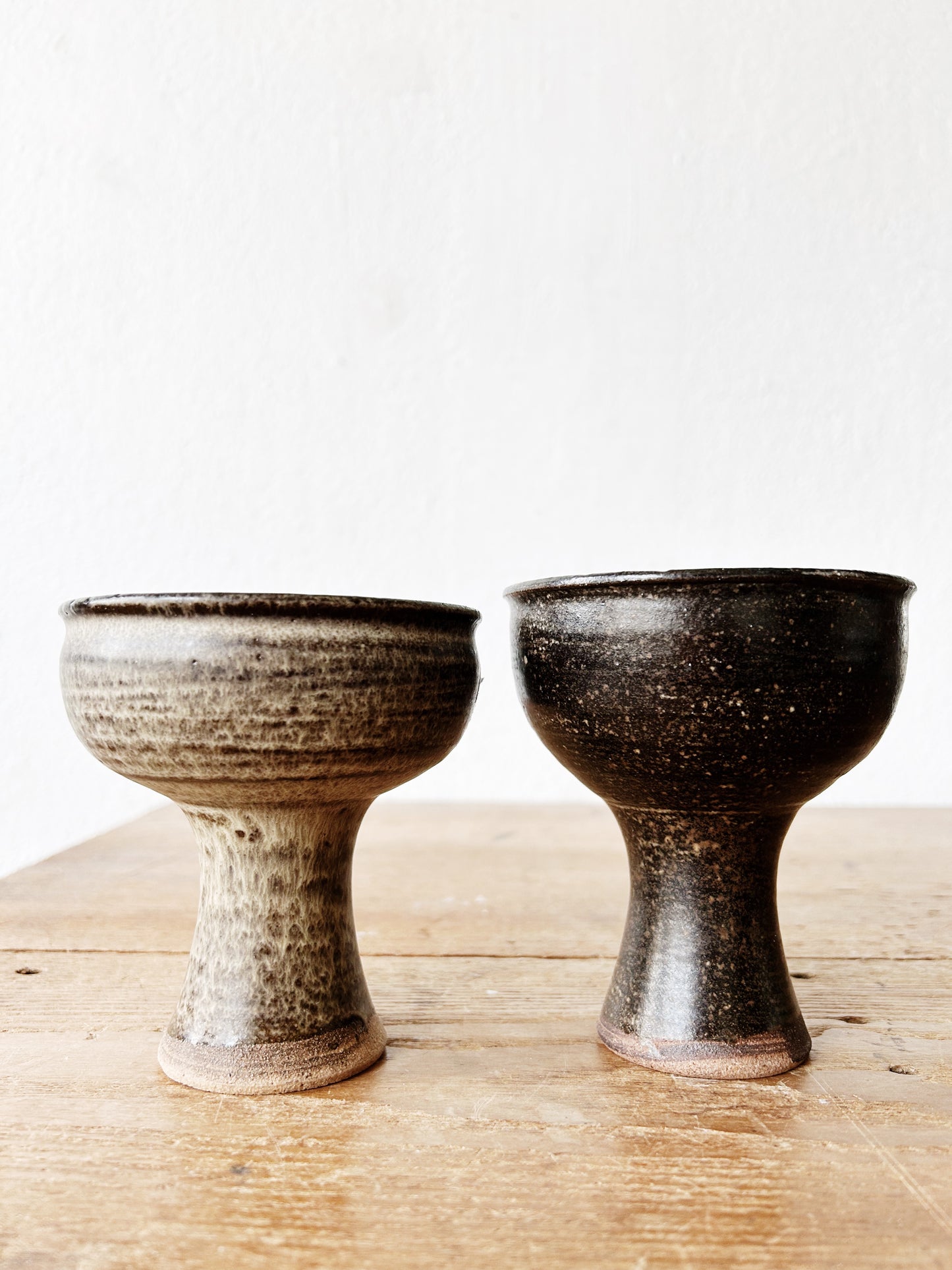 Vintage Stoneware Goblet or Candle Holder