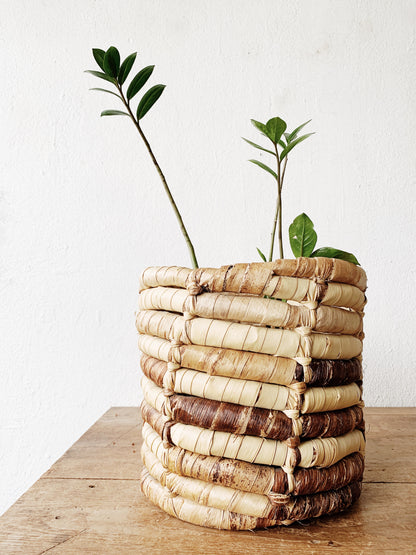 Vintage Banana Leaf Coil Basket