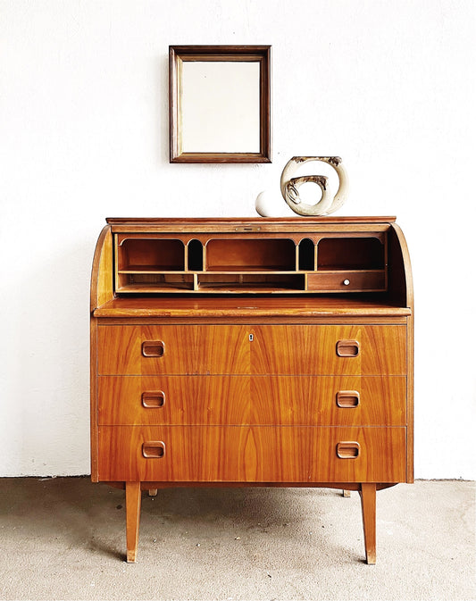 Mid Century Egon Ostergaard Teak Roll Top Desk
