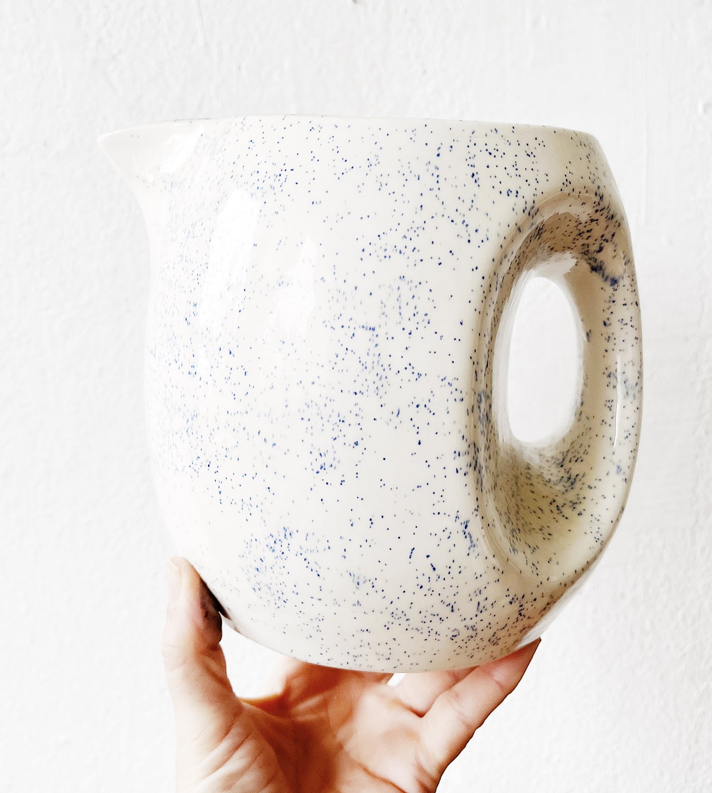 Vintage Speckled Pot Belly Pitcher