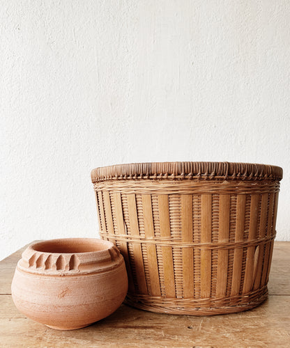 Vintage Drum Shaped Basket